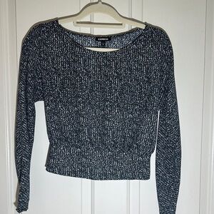 Express Black and White Knit Sweater